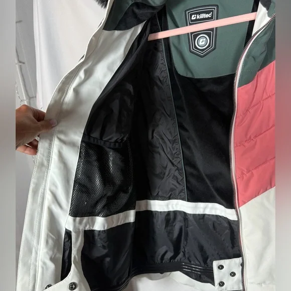 Killtec Women’s KSW 250 Ski Quilted Jacket in Green, Pink, & White Size 8, NWOT - Picture 12 of 16